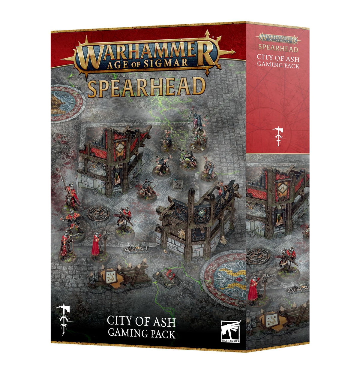Warhammer Age of Sigmar Spearhead: City of Ash Gaming Pack | Gameboard, Terrain, Cards & Rulebook | Battleplan Supplement for Spearhead Games