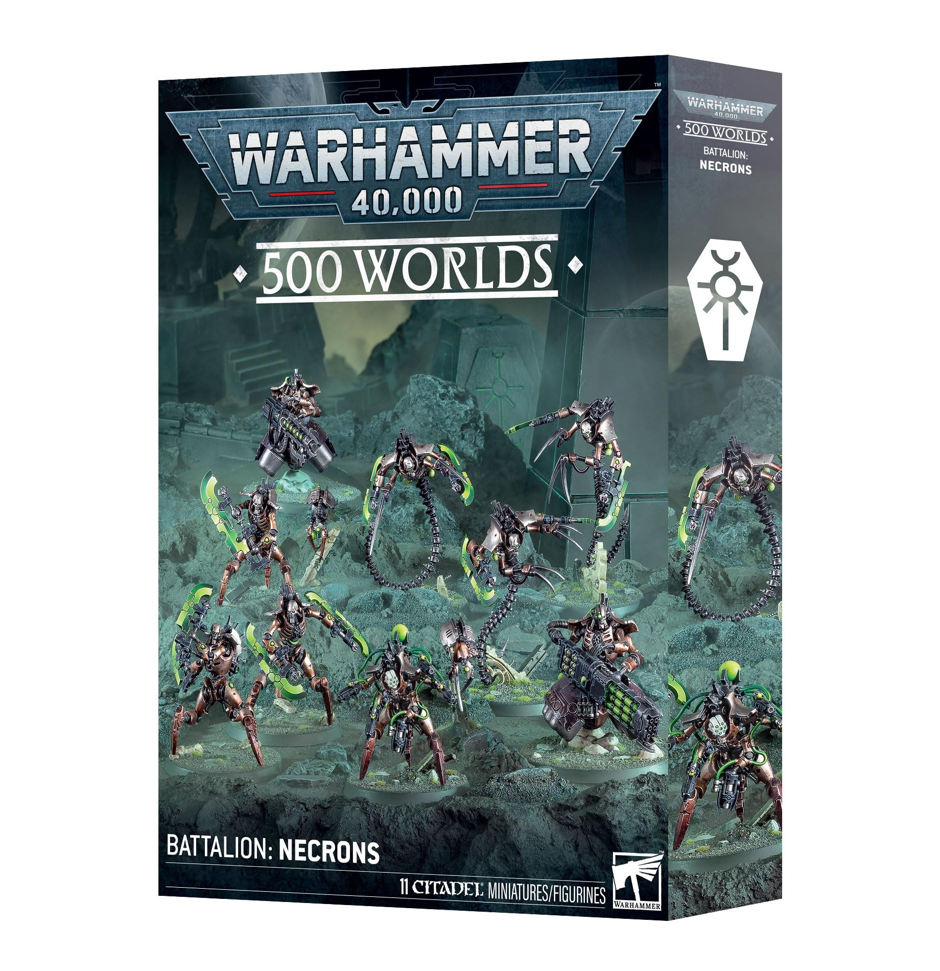 Games Workshop - Warhammer 40,000 - Necrons 500 Worlds Battalion Nekrosor Ammentar’s Cursed Destroyer Cults Miniature Box Set