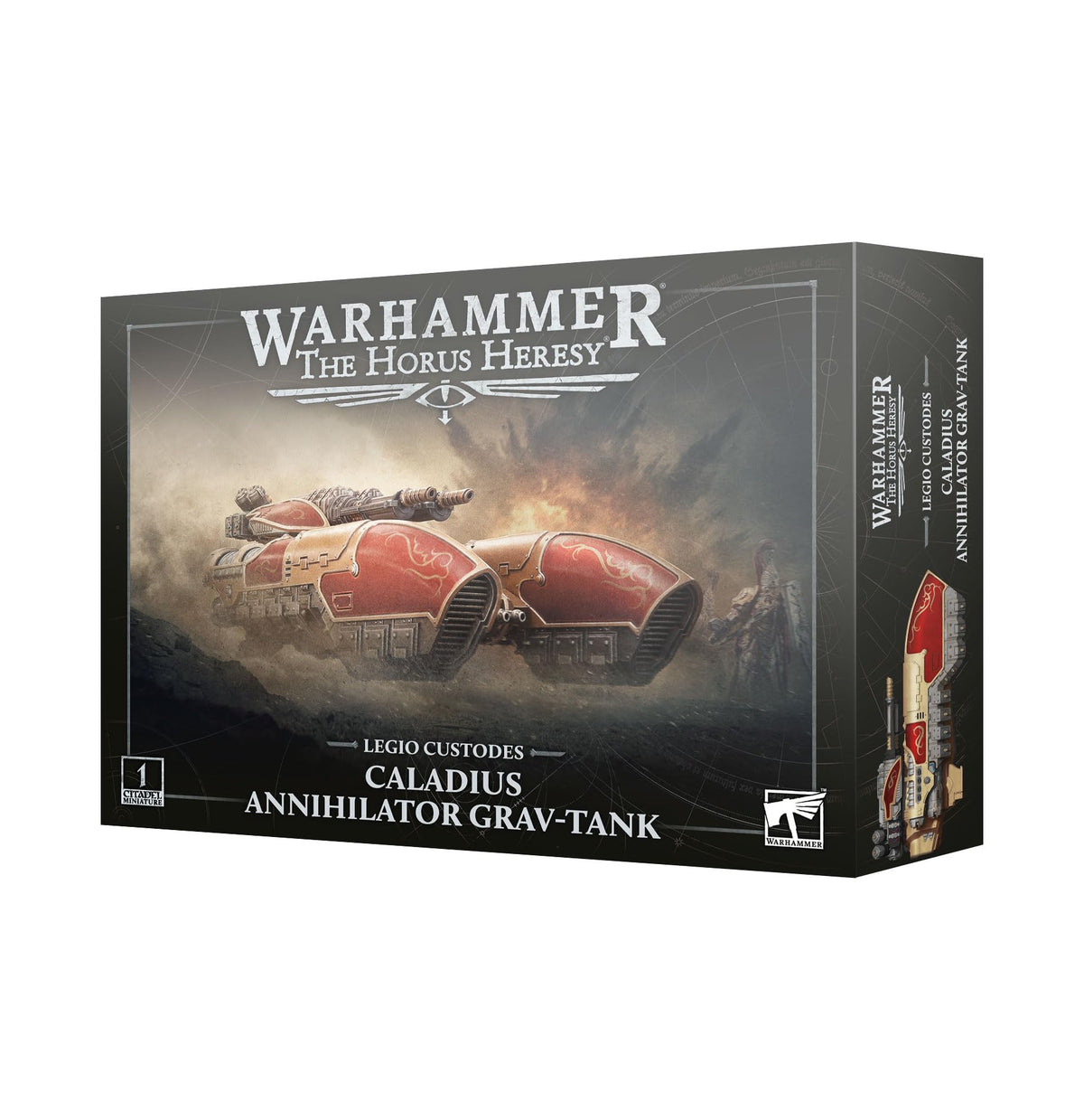 Warhammer The Horus Heresy Legio Custodes Caladius Annihilator Grav-Tank, Plastic Miniature with Arachnus Blaze Carronade