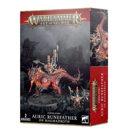 Games Workshop Warhammer AoS - Fyreslayers Runefather on Magmadroth