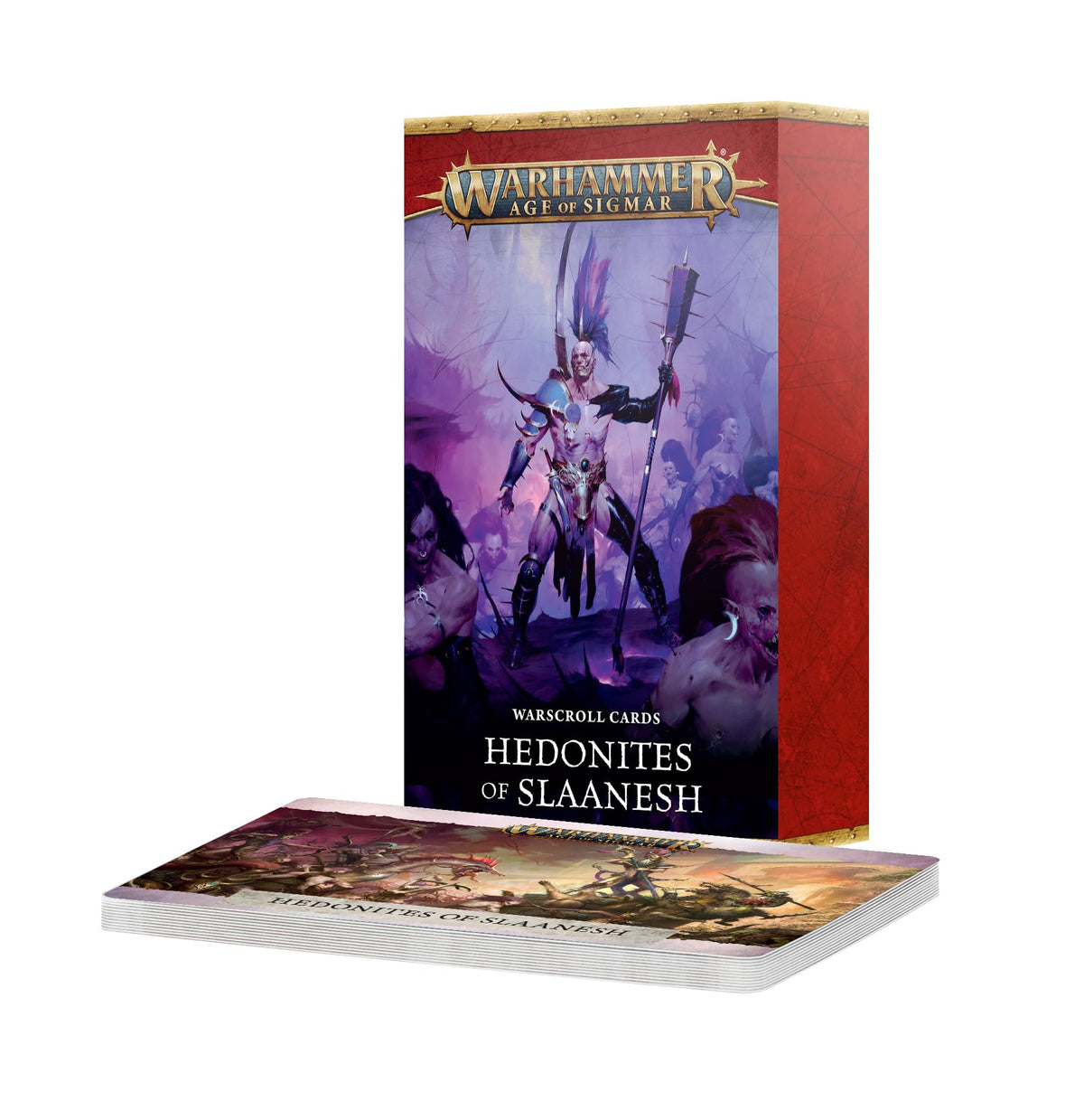 Warhammer Age of Sigmar Warscroll Cards: Hedonites of Slaanesh | 40-Card Set | Unit Profiles, Abilities & Spearhead Rules Reference