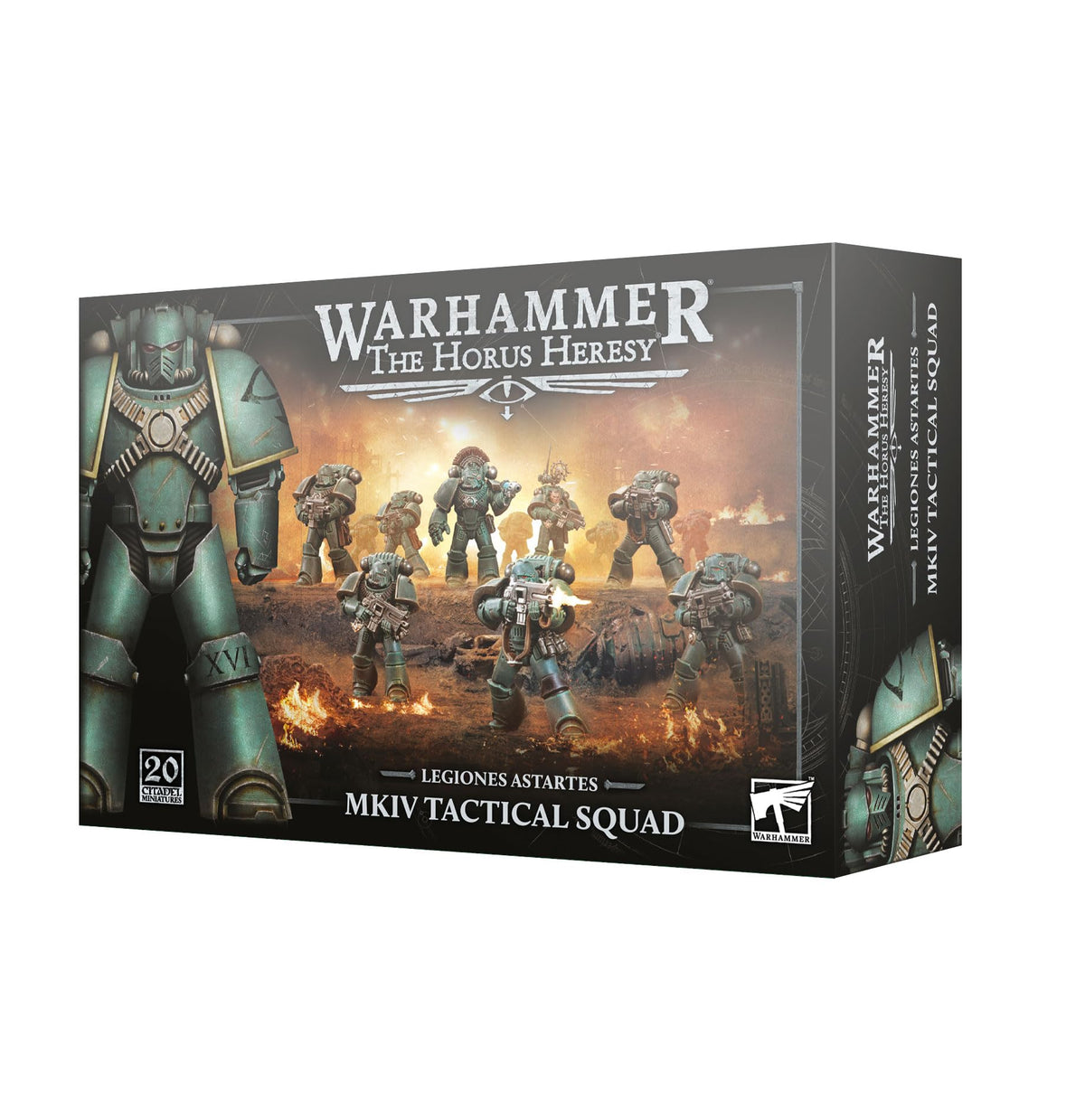 Warhammer: The Horus Heresy MkIV Tactical Squad – 20 Plastic Space Marine Legionary Miniatures in Maximus Armour | Multipart Customizable Kit with Transfers | Unpainted Tabletop Wargaming Models