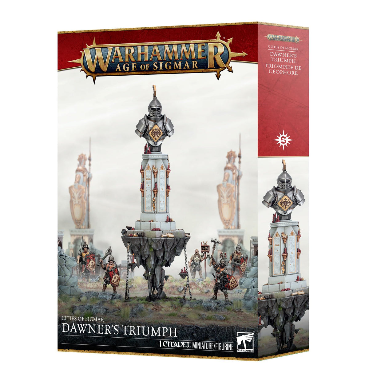 Warhammer Age of Sigmar: Cities of Sigmar Dawner's Triumph – 88-Piece Multipart Plastic Faction Terrain Kit with 100mm Round Base