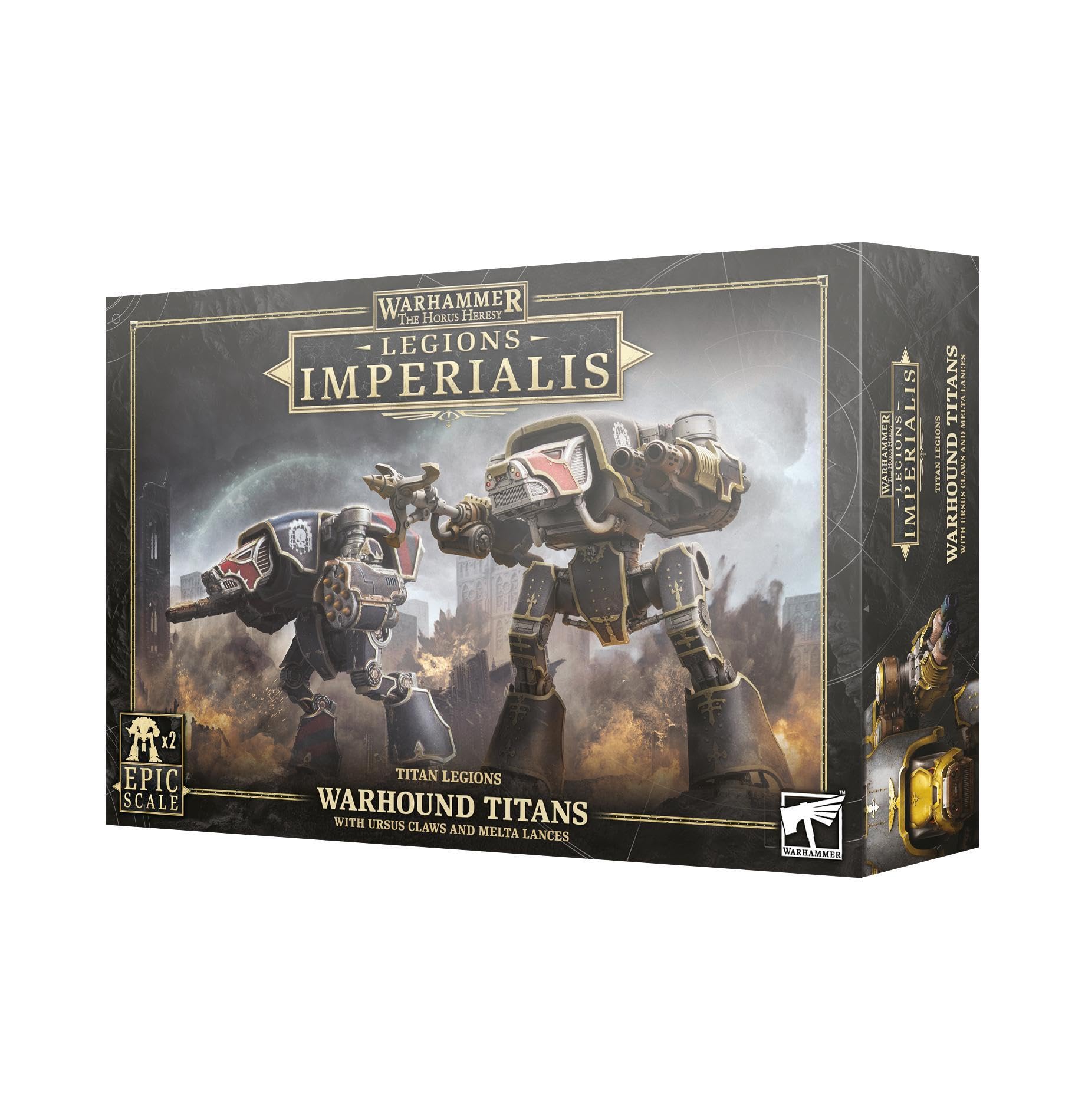 Warhammer Games Workshop Legions Imperialis - Warhound Titans with Ursus Claws and Meta Lancer [Epic Scale]