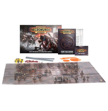 Warhammer Necromunda Skirmish Core Set – 2 Starter Gangs, Escher Blades of the Matriarch & Goliath Forge Smelters, 16 Miniatures, Rulebook, Terrain, Play Mat, Cards & Gaming Accessories