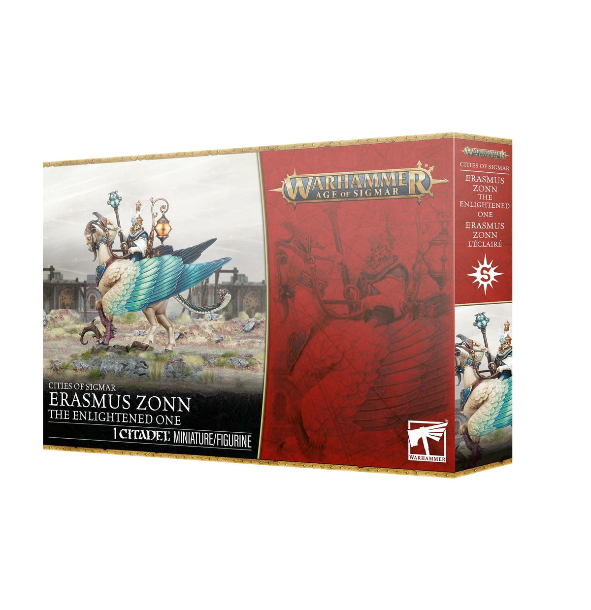 Warhammer Age of Sigmar: Cities of Sigmar Erasmus Zonn the Enlightened One – 35-Piece Multipart Plastic Mounted Wizard Miniature Kit with 75x42mm Oval Base