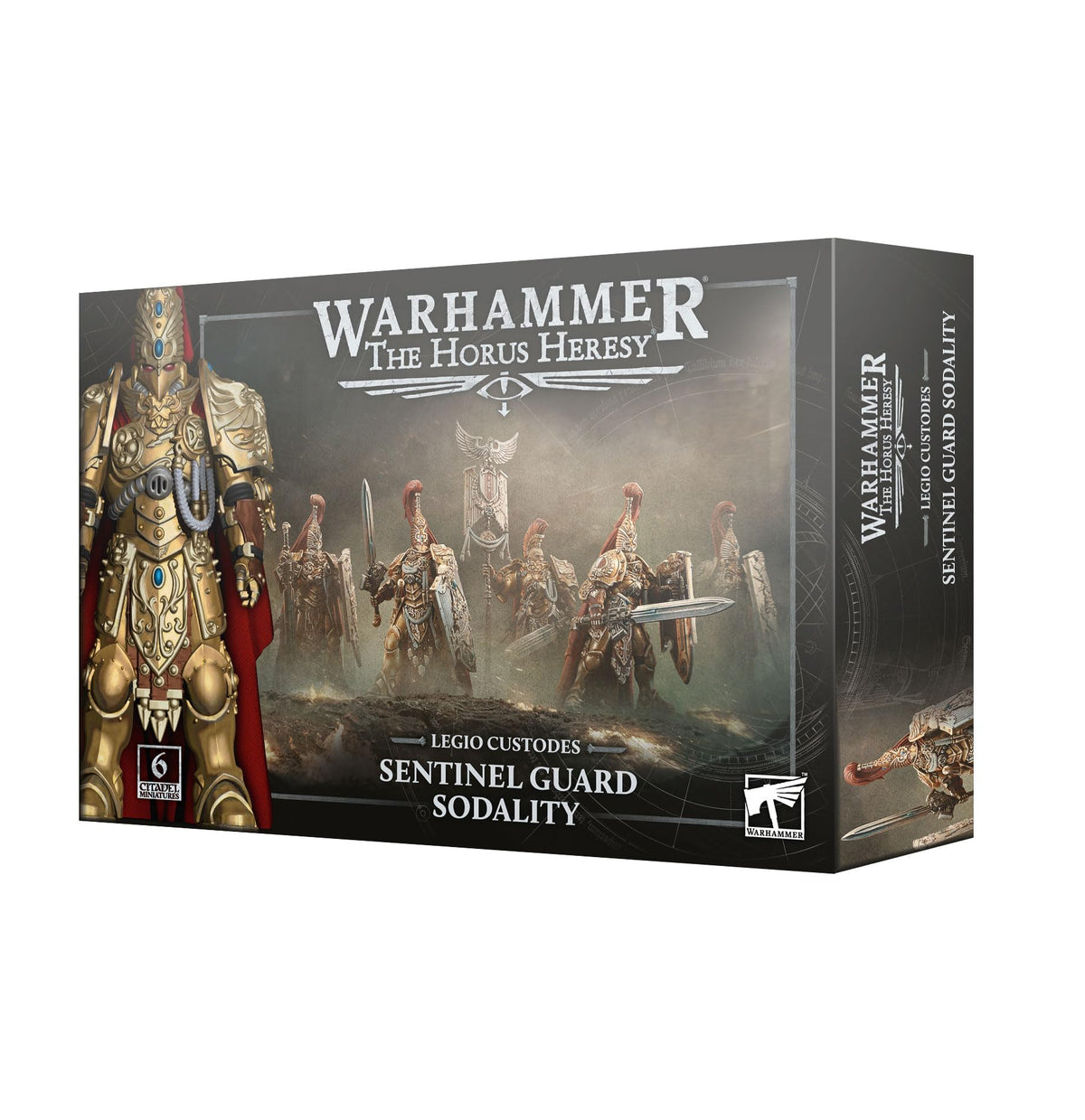 Warhammer The Horus Heresy Legio Custodes Sentinel Guard Sodality, 6 Plastic Miniatures with Praesidium Shields