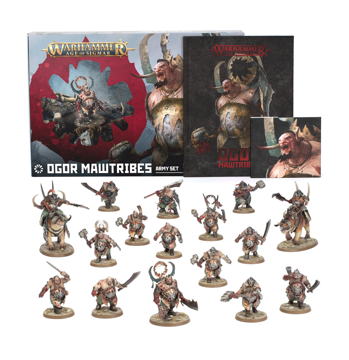 Warhammer Age of Sigmar Ogor Mawtribes Army Set – 16 Plastic Miniatures with Exclusive Battletome & Warscroll Cards