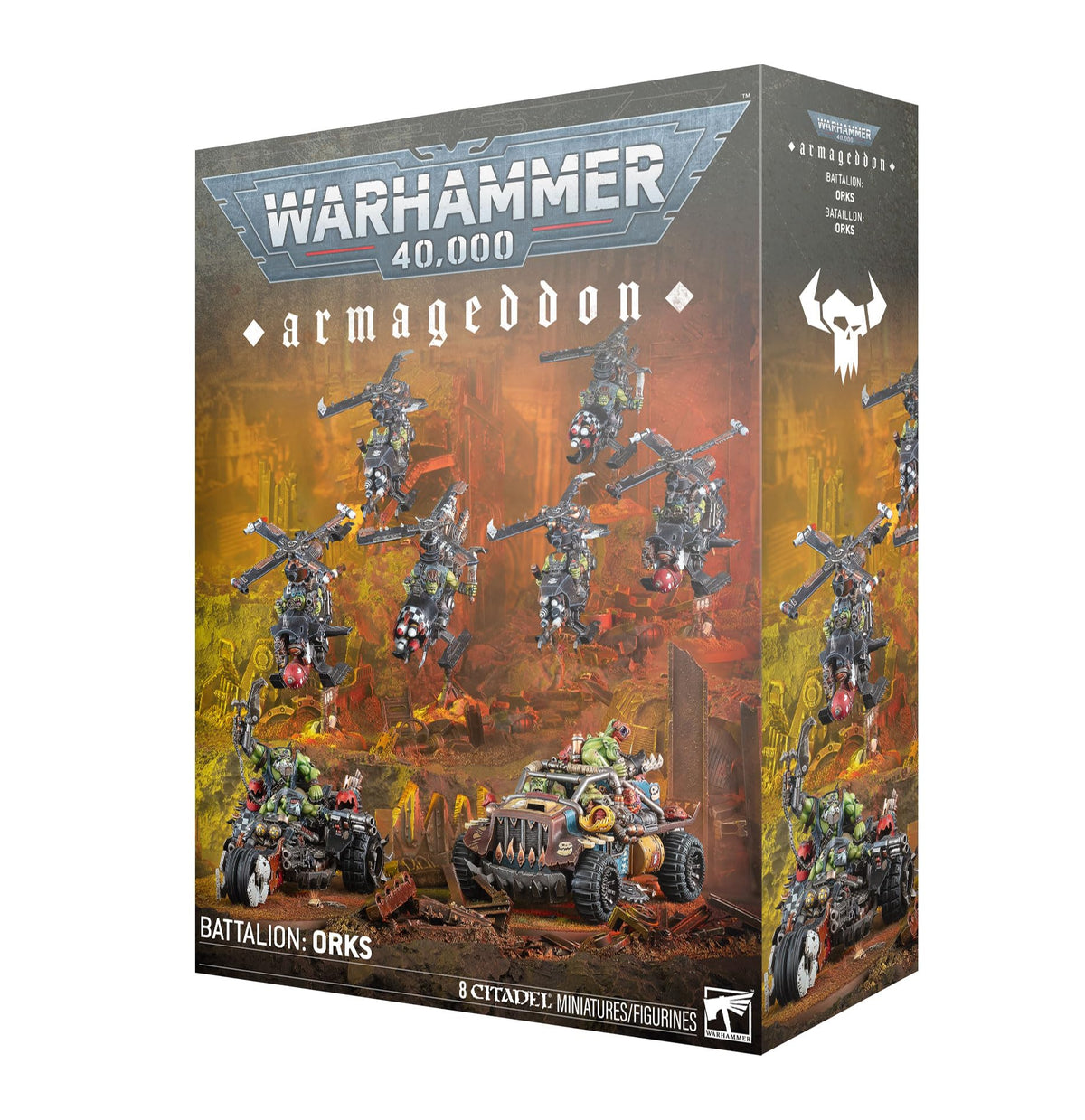 Armageddon Battalion Orks Speedwaaagh Box Set for Warhammer 40,000, 8 Miniatures Including Deffkilla Wartrike, Rukkatrukk Squigbuggy, Deffkoptas, Multipart Plastic Model Kit
